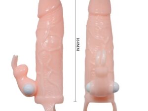 BAILE - BRAVE MAN FUNDA PENE CON RABBIT VIBRADOR 16.5 CM NATURAL - Imagen 5