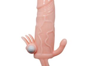 BAILE - BRAVE MAN FUNDA PENE ANAL Y CLITORIS VIBRADOR 16.5 CM NATURAL - Imagen 3