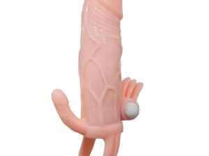 BAILE - BRAVE MAN FUNDA PENE ANAL Y CLITORIS VIBRADOR 16.5 CM NATURAL - Imagen 4