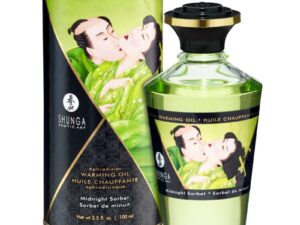 SHUNGA - ACEITE MASAJE EFECTO CALOR SABOR SORBETE DE MEDIANOCHE 100 ML - Imagen 1