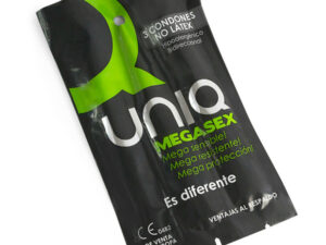 UNIQ - MEGASEX PRESERVATIVOS SENSITIVOS CON LIGUERO SIN LATEX 3 UNIDADES - Imagen 1