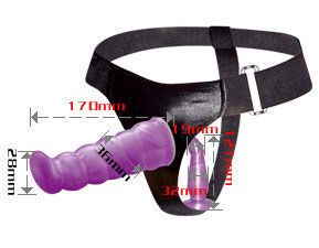 BAILE - ARNÉS ANAL Y VAGINAL FEMENINO LILA PUNTO G 17 CM