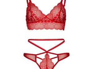LEG AVENUE - SET 2 PIEZAS CON TANGA DOBLE TIRANTA M/L ROJO - Imagen 3