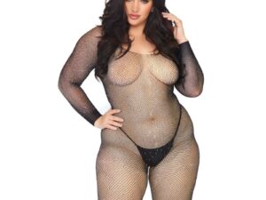 LEG AVENUE - BODYSTOCKING EN RED CON BRILLANTE 1X-2X - Imagen 3