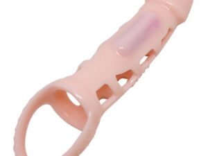 BAILE - FUNDA EXTENSORA PENE CON VIBRACIÓN Y STRAP NATURAL 13.5 CM - Imagen 5