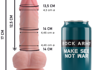 ROCKARMY - DUAL DENSITY PANZER DILDO REALISTA 17 CM -O- 4.46 CM - Imagen 1