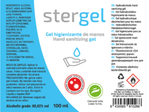 STERGEL - GEL HIDROALCOHÓLICO HIGIENIZANTE DE MANOS ALOE VERA 100ML - Imagen 3