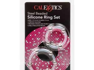 CALEXOTICS - KIT DE 2 UDS ANILLO DE SILICONA CON CUENTAS DE ACERO - Imagen 3