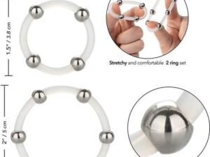 CALEXOTICS - KIT DE 2 UDS ANILLO DE SILICONA CON CUENTAS DE ACERO - Imagen 4