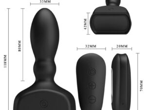 MR PLAY - PLUG ANAL HINCHABLE NEGRO CONTROL REMOTO - Imagen 5