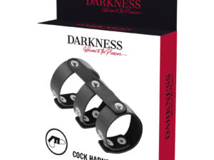 DARKNESS - ANILLO DOBLE PENE Y TESTICULOS AJUSTABLE LEATHER - Imagen 5