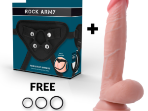 ROCKARMY - ARNÉS + DUAL DENSITY SHERMAN DILDO REALISTA 24 CM -O- 4.62 CM - Imagen 2