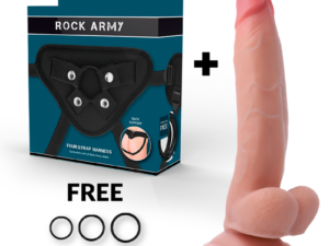 ROCKARMY - ARNÉS + DUAL DENSITY LEOPARD DILDO REALISTA 23 CM -O- 4.77 CM - Imagen 2