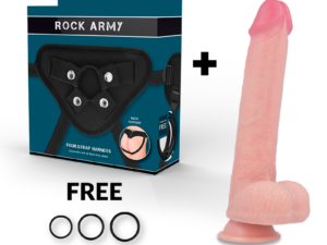 ROCKARMY - ARNÉS + LIQUID SILICONE DILDO PREMIUM KINGCOBRA 24 CM -O- 4.77 CM - Imagen 2